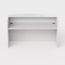 Sheridan Reception Desk 72"W x 36"D with Ultra White Glass Transactional Top - White